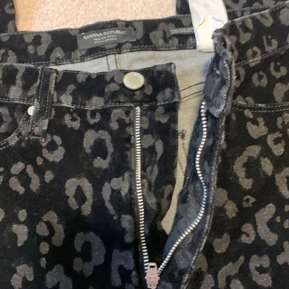 Banana Republic High Rise Animal Print Velvet Black Pants Women size 30 - Picture 10 of 17